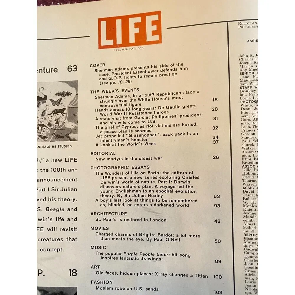 LIFE Magazine June 30 1958 Sherman Adams & Eisenhower Cover Issue